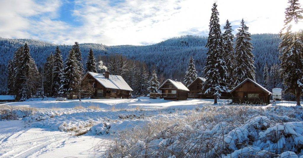 Canim Lk Resort - winter Canim Lake Resort in the heart of winter