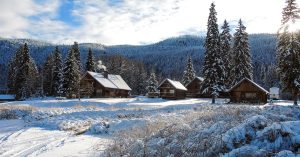 Canim Lk Resort - winter Canim Lake Resort in the heart of winter