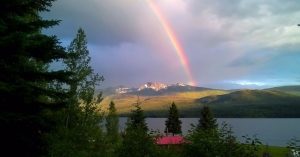 Crooked-Lake-Resort.JPG Rainbow over Crooked Lake Resort