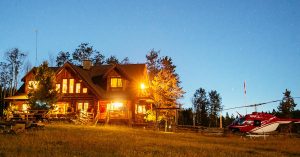 siwash-at-night-with-helicopter Siwash Lake Cariboo Accommodations